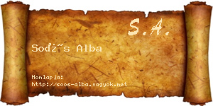 Soós Alba névjegykártya